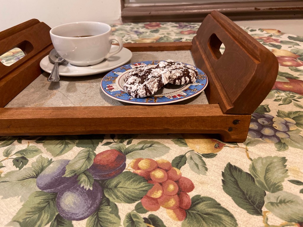 Cherry and Bandung Gris Marble Small Serving tray