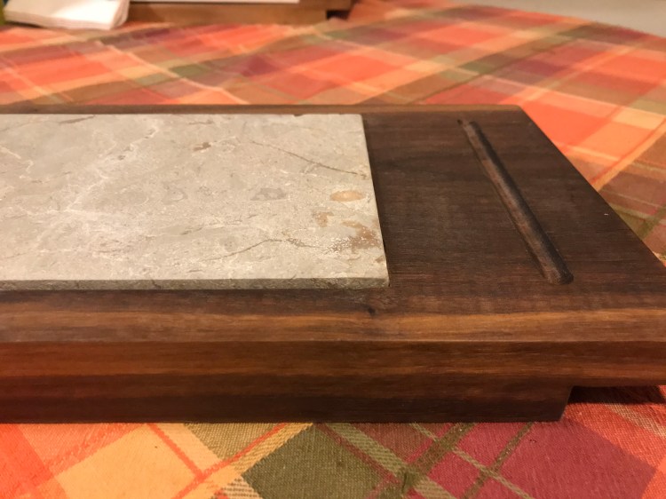 Walnut and Bandung Gris Marble Dinner Hearth