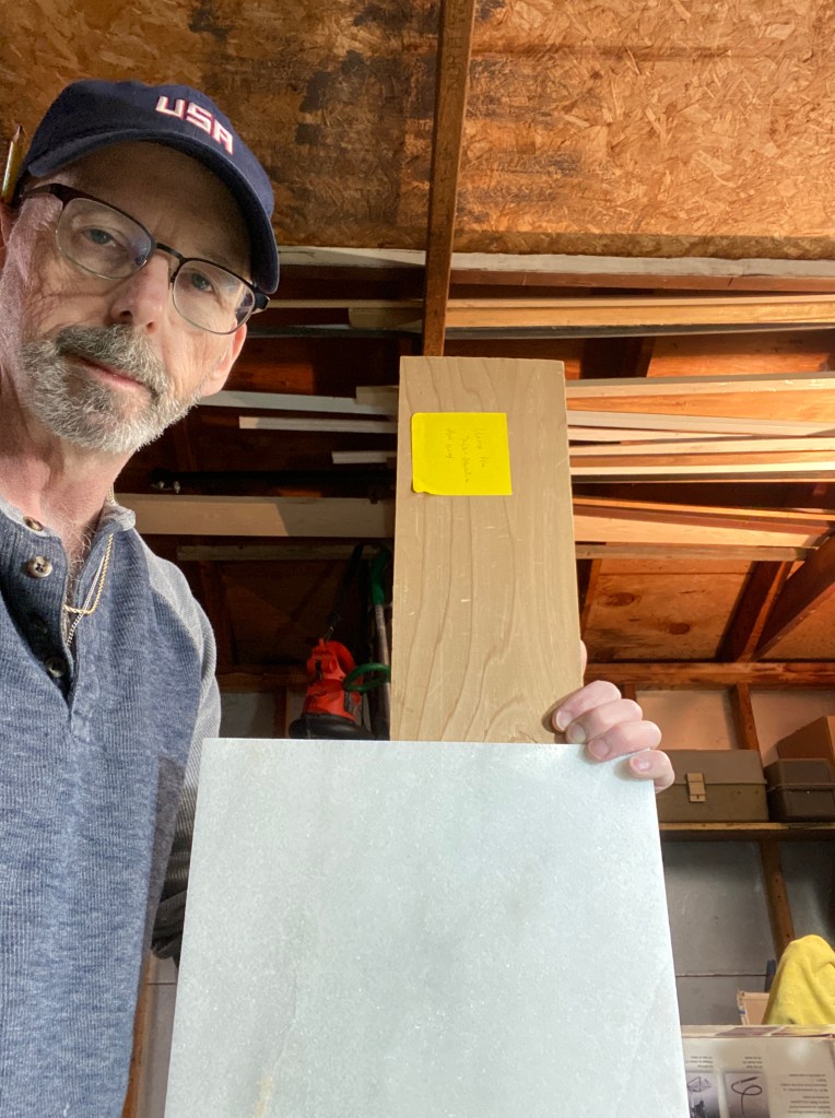 Starting project materials red oak and stone