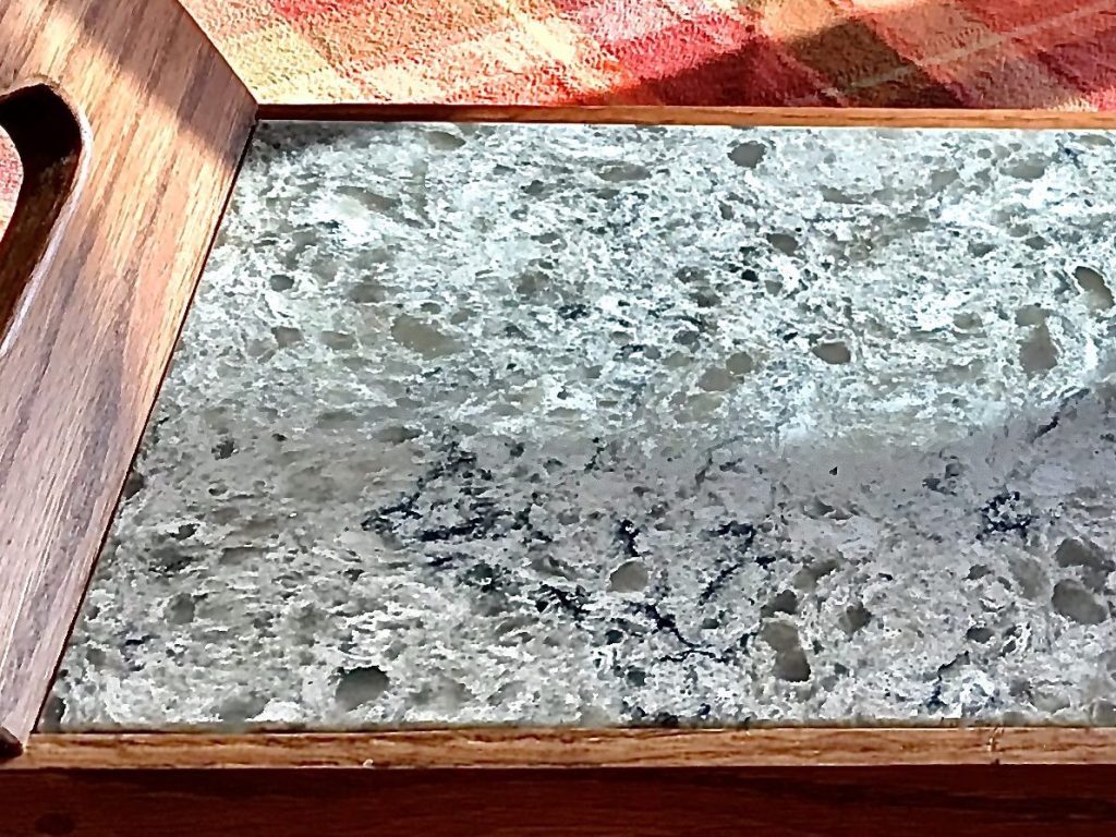 Pearl Quartz and Red Oak Tray